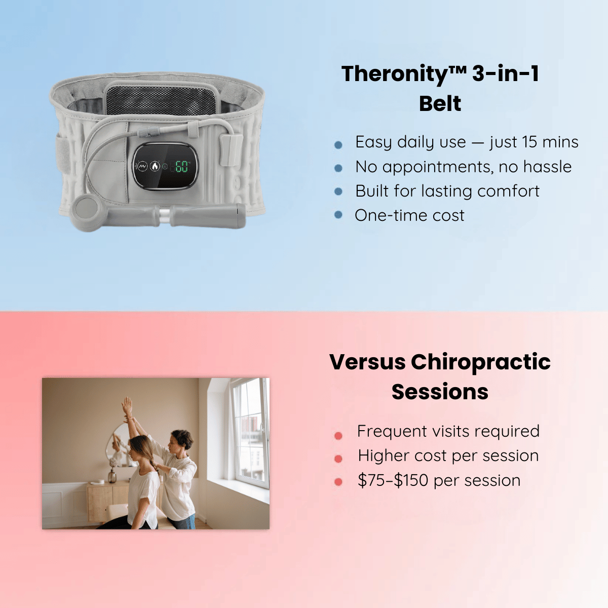 Theronity™ 3-in-1 Decompression Heat Massage Belt